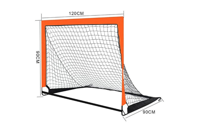 Portable Kids Soccer Goal Net Quick Set-up Training Equipment for Backyard Soccer Orange