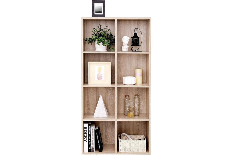 VASAGLE Freestanding 8 Cube Bookcase - Oak