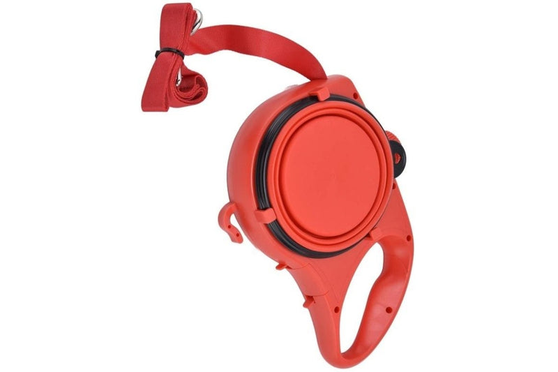 PETSWOL 3-in-1 Dog Leash with Water Bottle & Foldable Bowl - Red