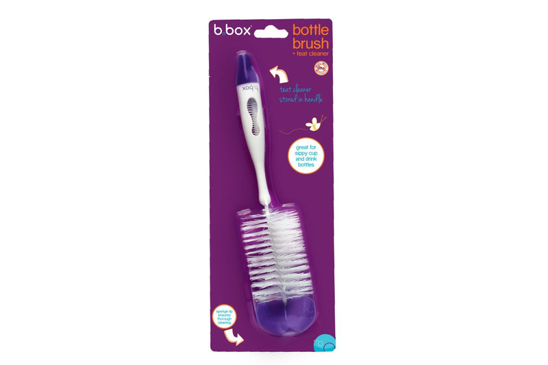 b.box: 2 in 1 Brush & Teat Cleaner - Plum Punch