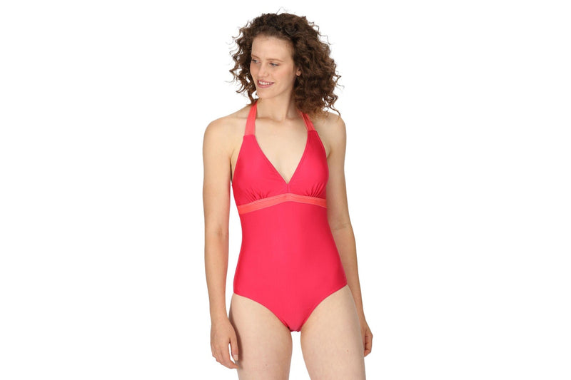 Regatta Womens/Ladies Flavia Contrast One Piece Swimsuit (Bright Blush/Peach Bloom) (8 UK)