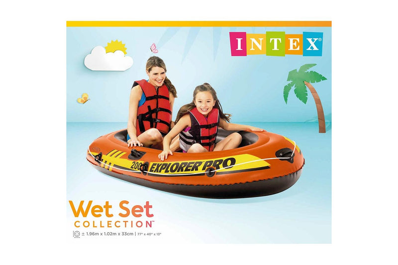 Intex Explorer Pro 200 Inflatable 196x102cm Boat Kids Water Outdoor Toy Orange