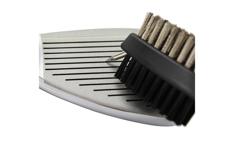 Double Sided Golf Cleaning Brush Club Brush and Groove Brush with Retractable Reel Red