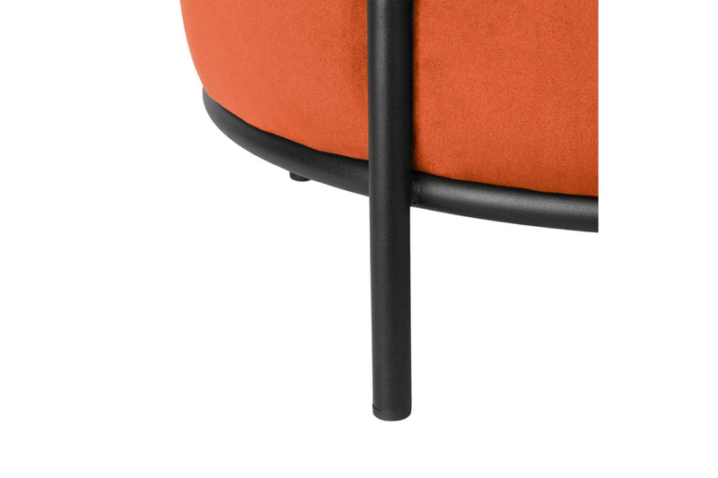 Fraser Country Velvet Round Ottoman - Terracotta