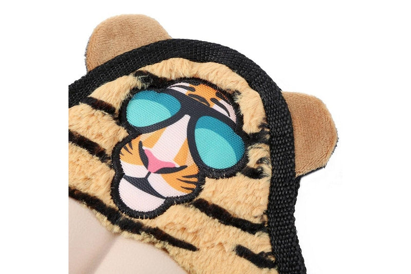 2x Paws & Claws 27cm Cool Guy Tiger TPR Chest Flat Plush Pet Dog Squeaker Toy