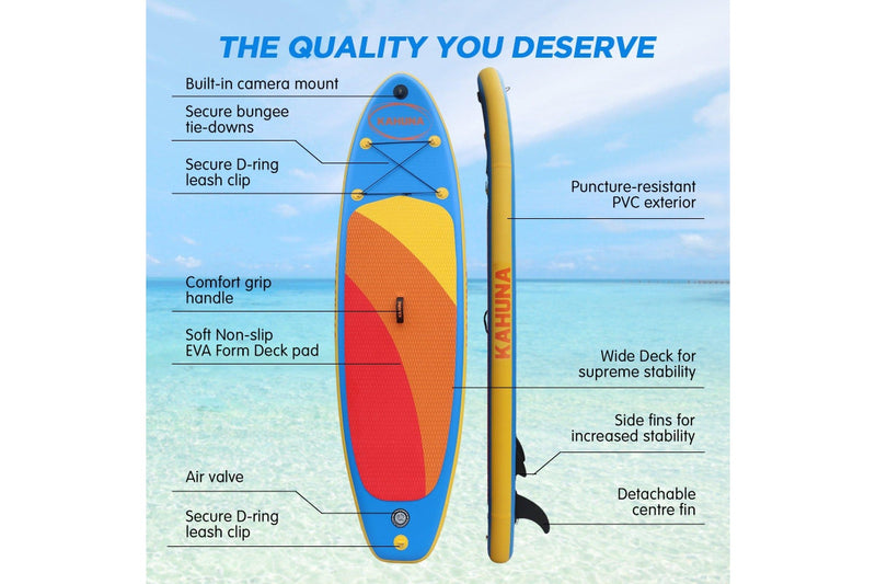 Kahuna Hana Inflatable Stand Up Paddle Board 10FT w/ iSUP Accessories