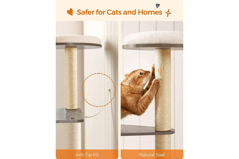 VASAGLE Feandrea WoodyWonders Cat Tree - Greige