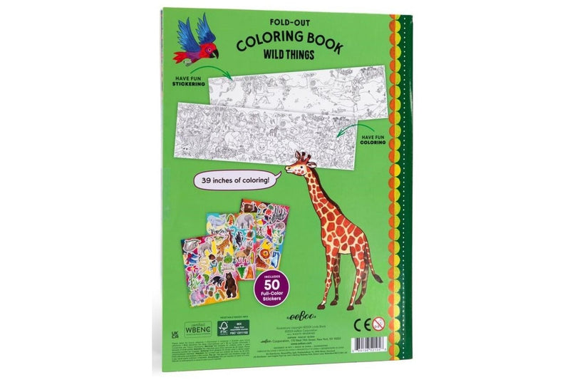 eeBoo: Fold-Out Coloring Book - Wild Things