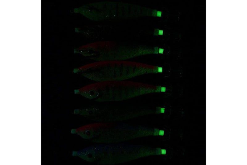 8 Piece Luminous Wooden Shrimp Squid Hook Set 11cm 13.4g