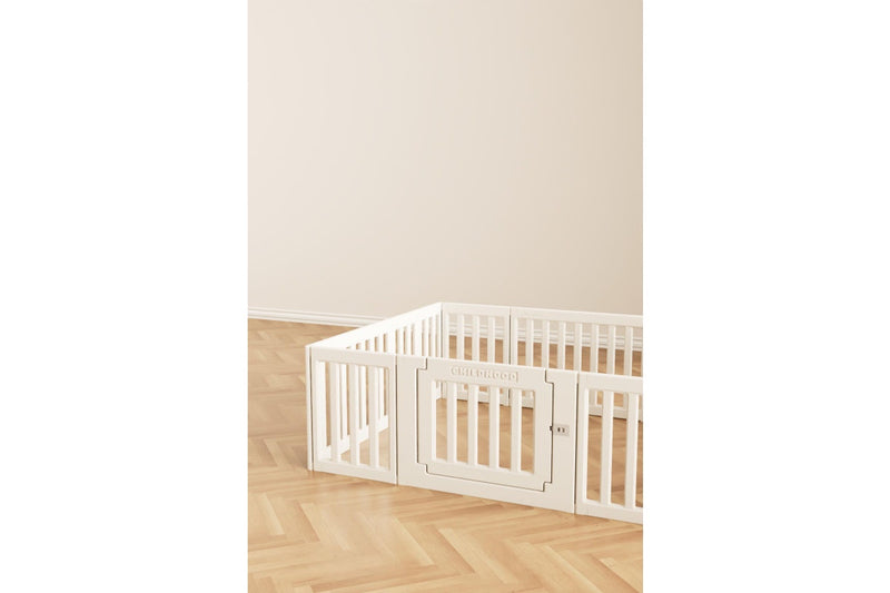 2-in-1 Convertible Baby Fence Play Pen - 180cm x 200cm (White)