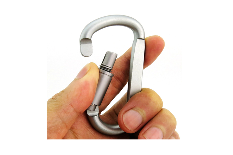 6Pcs Aluminum D Ring Shape Keyring Locking Carabiner Light But Strong Silver Standard Set Of 1