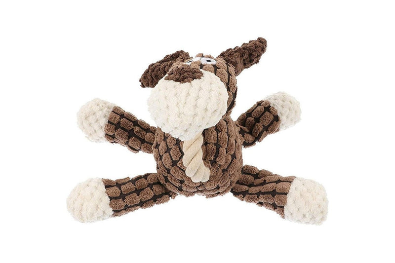 Squeaky Dog Toys Puppy Pet Chew Squeaker Plush Toy Teething Toy-Coffee