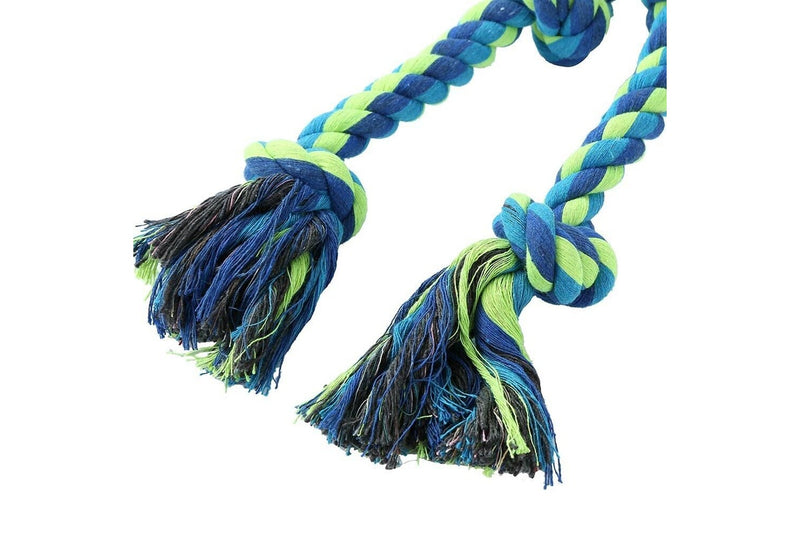 3x Paws & Claws 50cm Twin Knotted Rope Tugger Dog Toy Pet Interactive w Handle