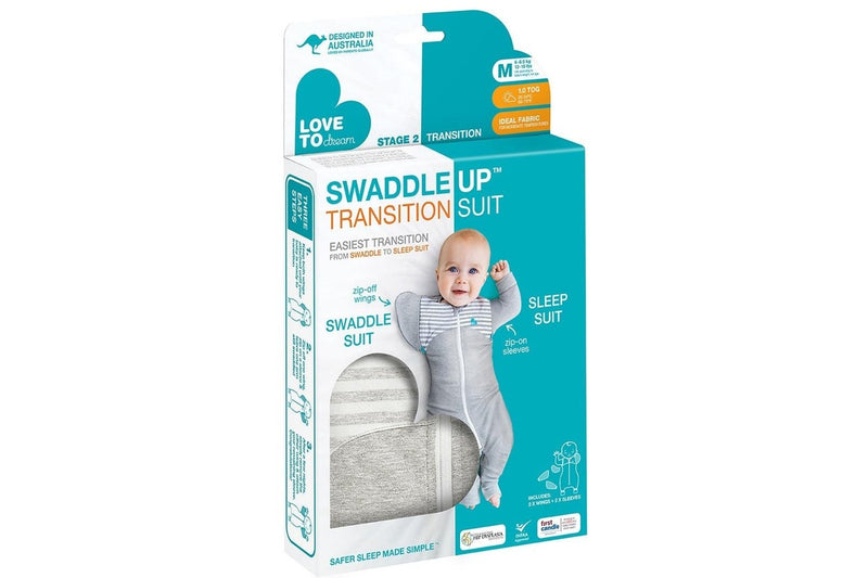 Love to Dream: Swaddle UP Transition Suit 1.0 TOG - Grey (Medium)