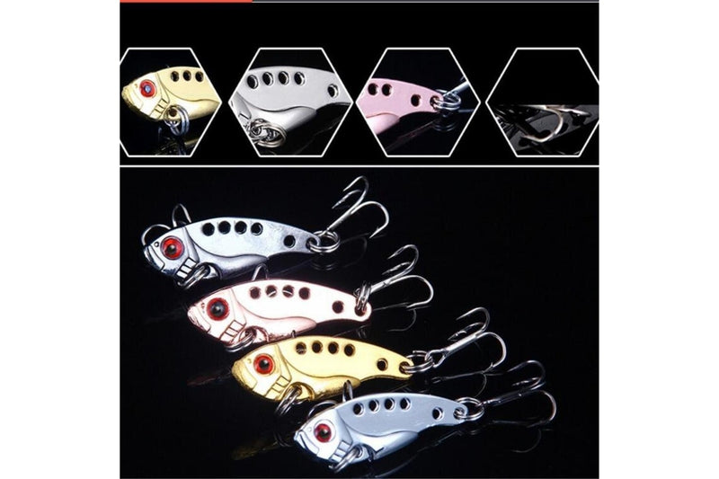 4cm 7g Electroplated Metal Vib Bait Set 4 Colour