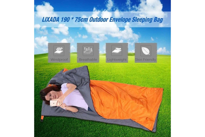 Lixada Outdoor Envelope Sleeping Bag Orange - Standard