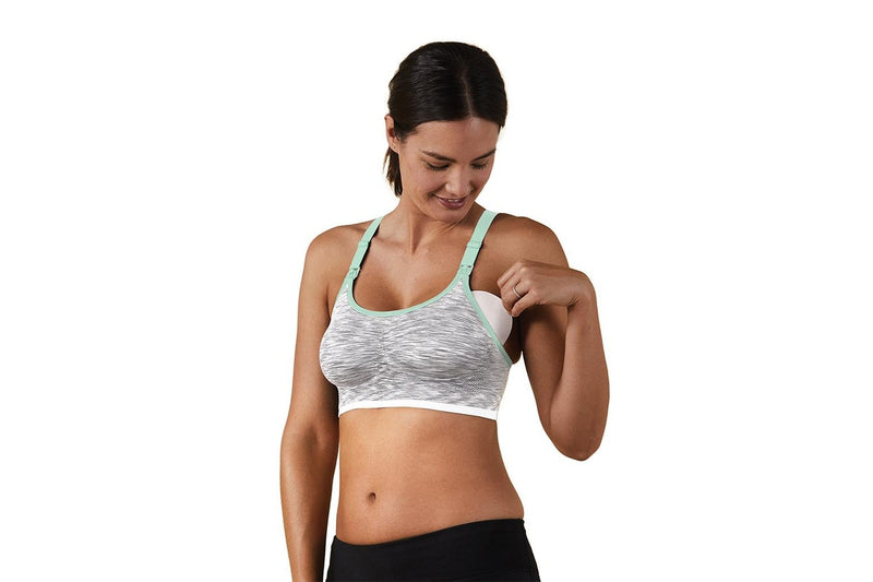 Bravado: Body Silk Seamless Rhythm Nursing Bra - White Grey Spacedye (Small)