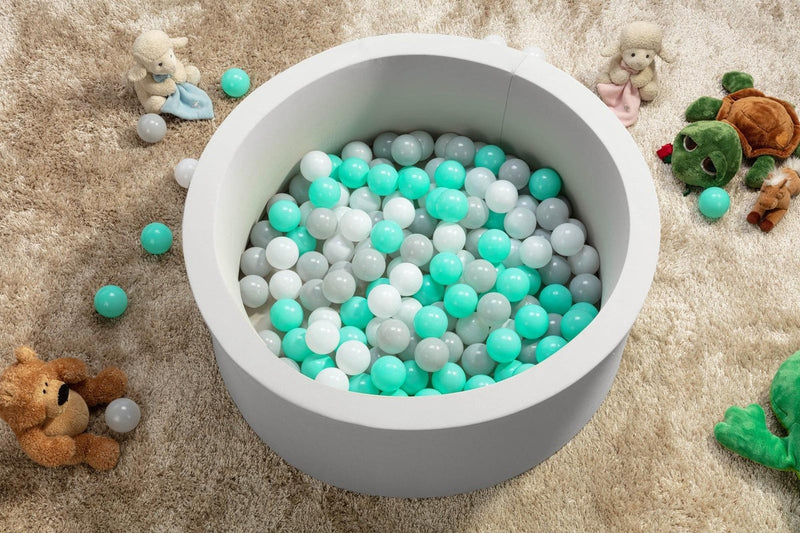 Bubbli: Baby Kids Ball Pit with 200 Balls - Grey/Blue