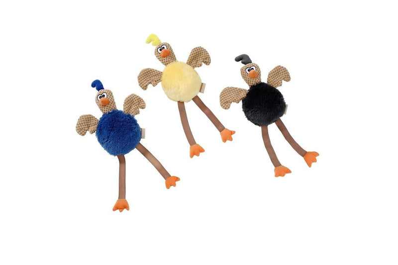 2x Paws N Claws Pets Stretchy Leg Chicken 40x24cm Toy w Built-In Squeaker Asst