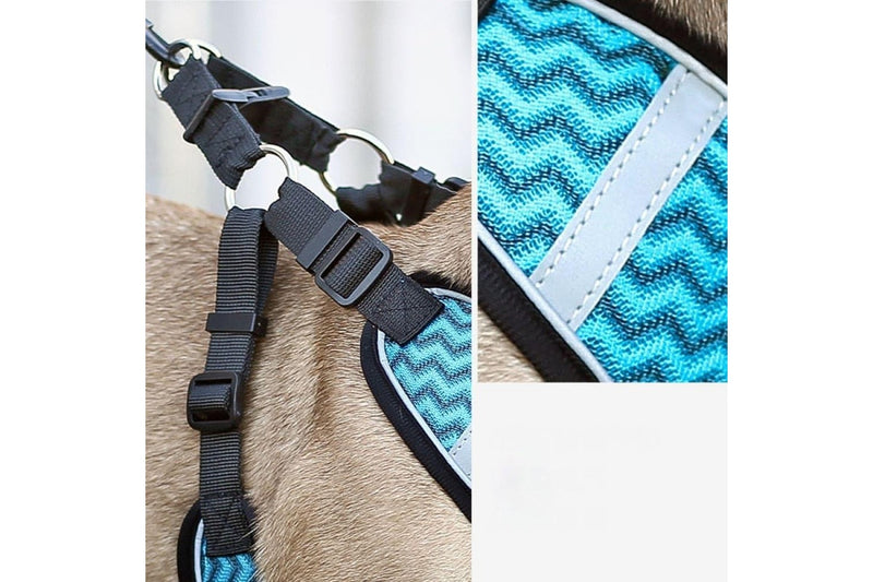 Stripe Printing Design Breathable Reflective Harness With Leash