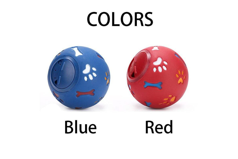 2 Sets of Interactive Pet Ball Boredom Buster Treat Dog Toy Red - L