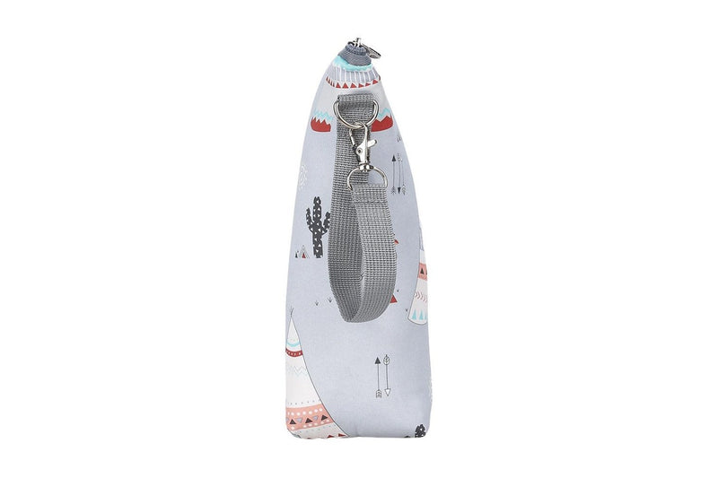 Portable Baby Feeding Milk Bottle Warmer Bag Insulation Thermal Bag Baby Bottle Holder Light Grey