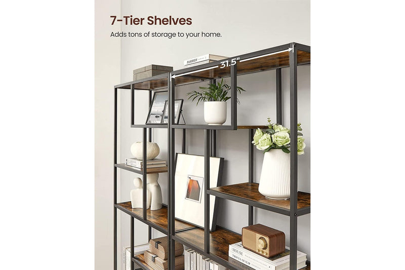 VASAGLE 6-Tier Bookshelf - Rustic Brown