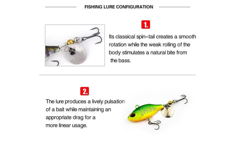 2 Piece Luya Bait Shenshui Vib Metal Tablets Fake Bait Tiller Mouth Bass Bionic Fishing Bait