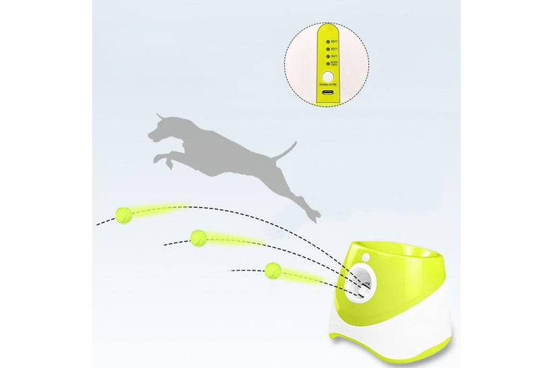 Automatic Ball Launcher Electric Interactive Ball Thrower Pet Dog Fetch Machine Light Green