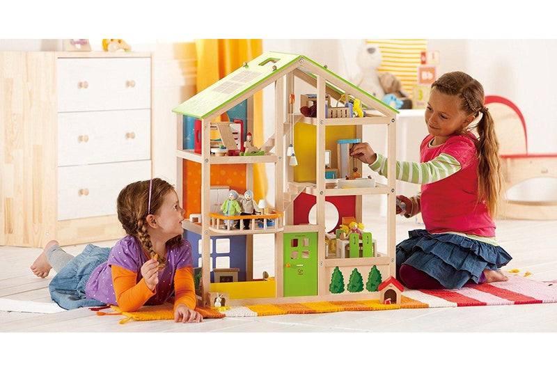 Hape: All Season Wooden Dolls House - Furnished