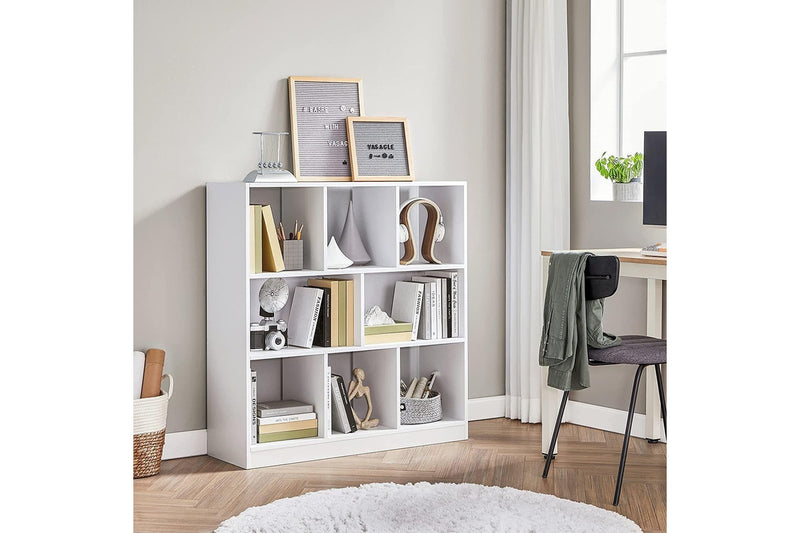 Vasagle Wooden Free Standing Bookcase with Open Cubes and Shelves - White