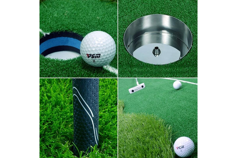 Golf Double Colour Putting Mat Push Rod Trainer - Size 50X300Cm Green