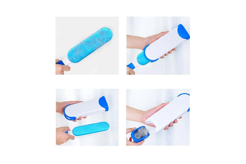 Petswol: Double-Sided Pet Hair And Lint Removal Brush - Blue (Set of 2)