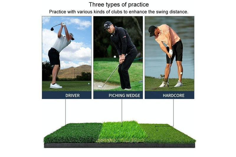 3 In 1 Golf Striking Hitting Resistant Practice Pad Indoor Mini Swing Chipping Hitting Mat