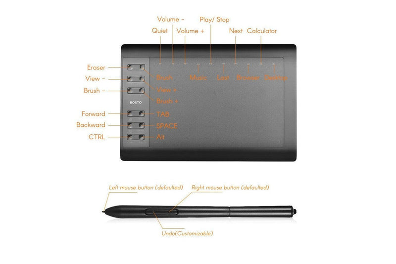 Digital Graphic Board Set Drawing Painting Animation Tablet Pad with Stylus