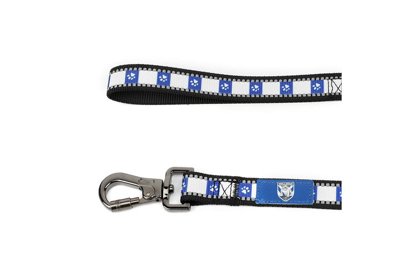 NRL Canterbury Bulldogs Dog Reflective Collar Walking 120cm Leash Lead Set