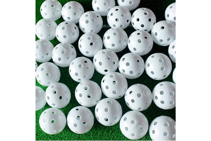 100 Pack White Plastic Golf Training Balls for Swing Practice and Driving Range