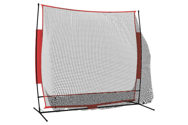 Portable Baseball Net Black And Red 215x107x216 Cm Polyester Ktial