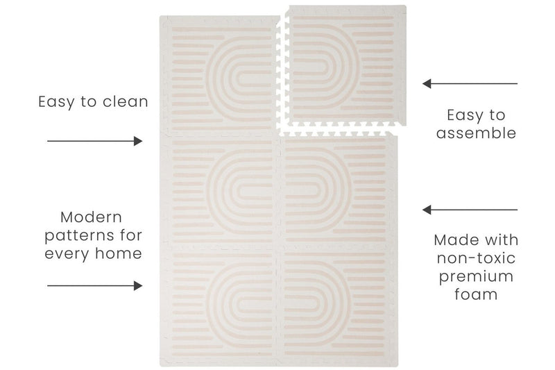 Toddlekind: Prettier Puzzle Playmat - Linear Linen