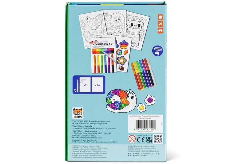 Tiger Tribe: Colour Change Colouring Set - Garden Friends