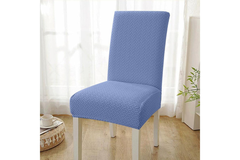 COMFEYA 2 Pack Checked Dining Chair Slipcover - Blue