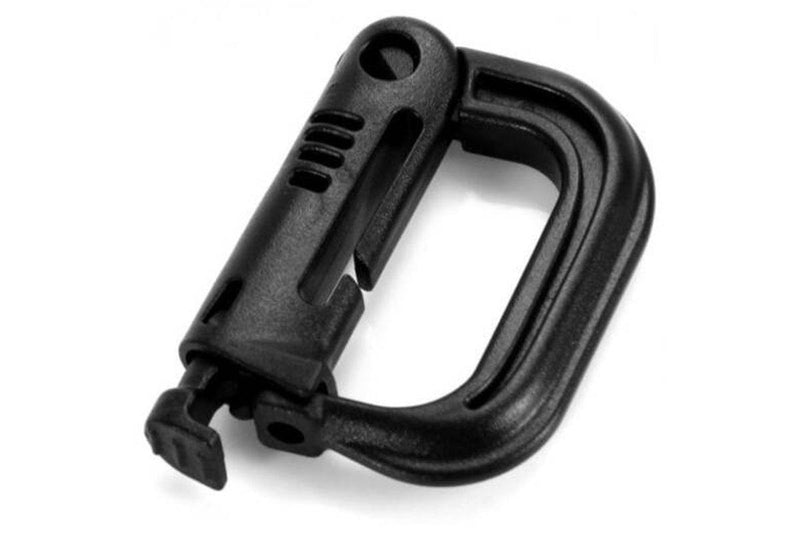 4Pcs Backpack Buckle Plastic Keychain Carabiner Bottle Hanger Black - Standard