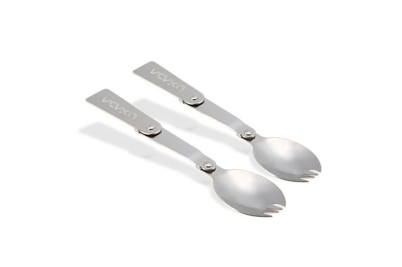 Lixada Pack Of 2 Outdoor Foldable Stainless Steel Spoon - Standard