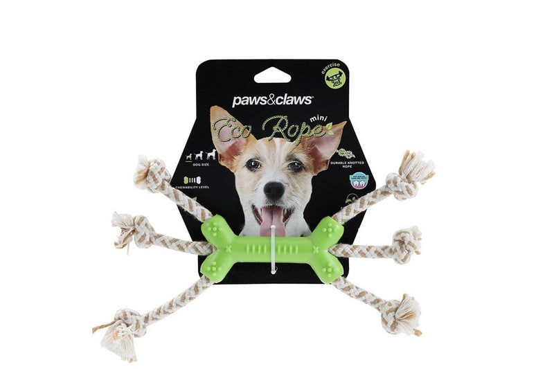 3x Paws & Claws 24cm Eco Knotted Rope Minis Chew Toy for Small Pet Dog Assorted