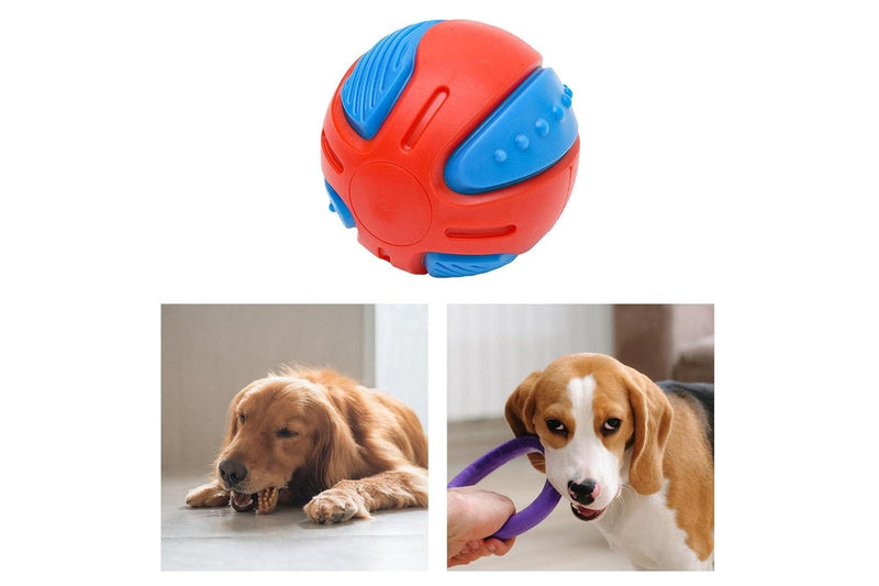 1x Dog Squeaky Ball Fun Training Indestructible Tooth Cleaning Puppy 8cm