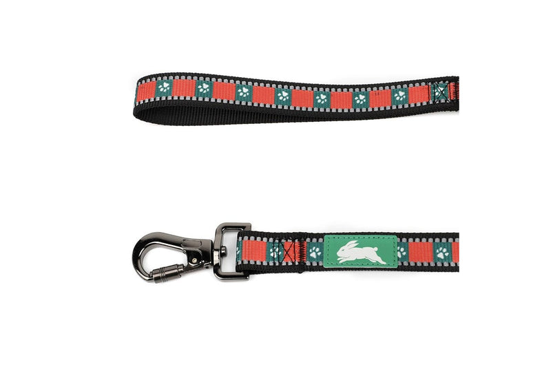 NRL South Sydney Rabbitohs Reflective Pet Dog Collar Walking Lead Set