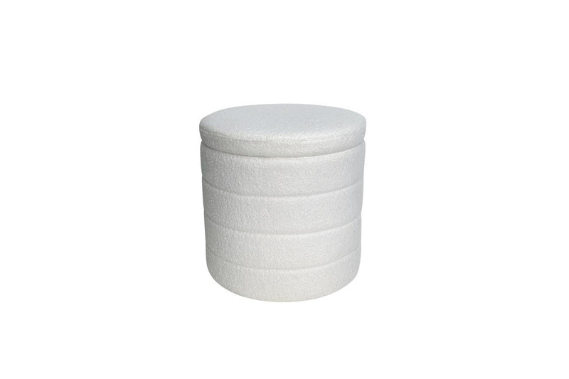 Fraser Country Boucle Ottoman - White