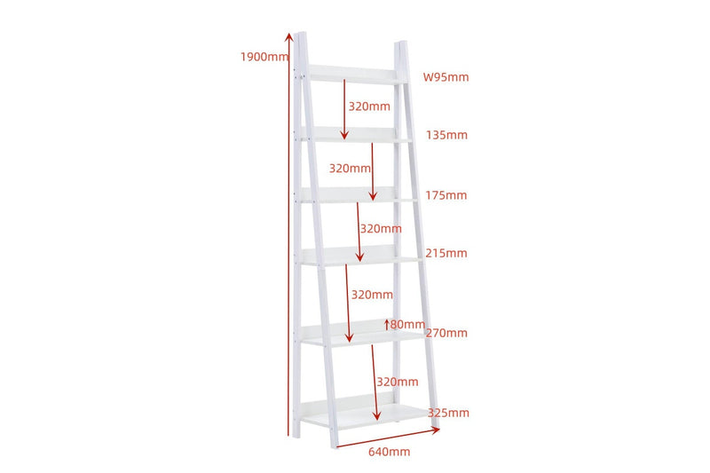 Fraser Country 6 Tier Ladder Shelf - White