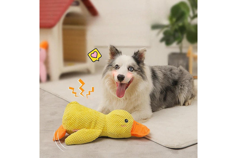 Cute Plush Duck Squeaky Dog Toy With Soft Squeake - Pink