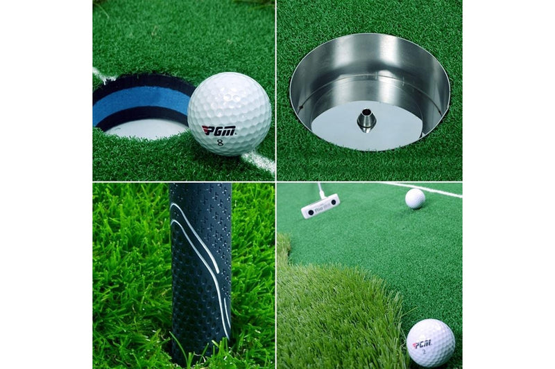 Golf Double Colour Putting Mat Push Rod Trainer - Size 75X300Cm Green